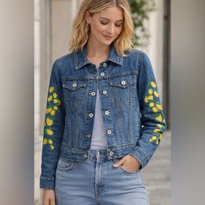 Bagatelle denim jacket with embroidered arms